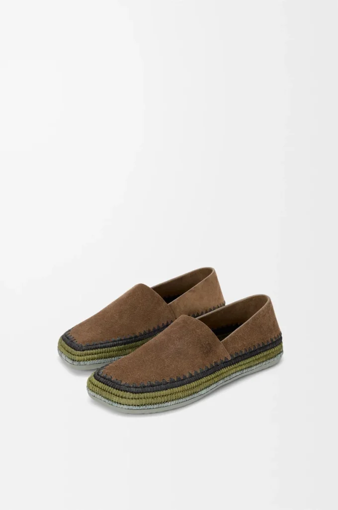 Rio toffel i mocka och raffia Brun Rio toffel i mocka och raffia Brun
