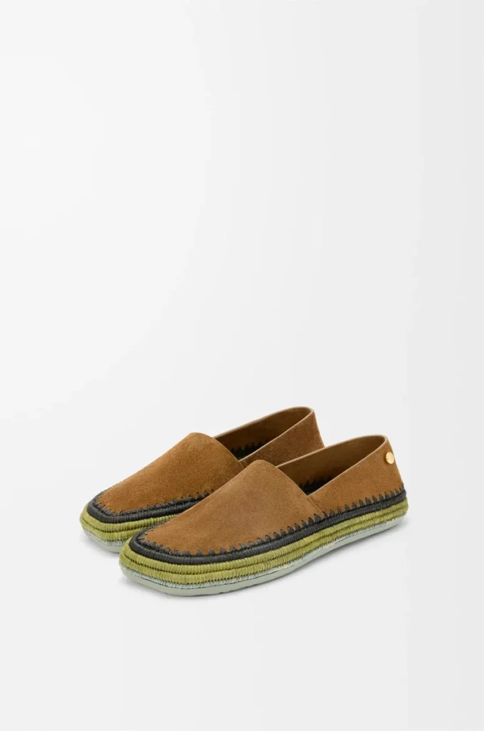 Rio toffel i mocka och raffia Brun Rio toffel i mocka och raffia Brun