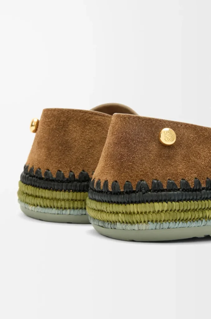 Rio toffel i mocka och raffia Brun Rio toffel i mocka och raffia Brun