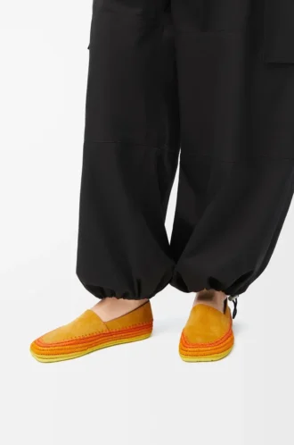 Rio-toffel i mocka och raffia Orange