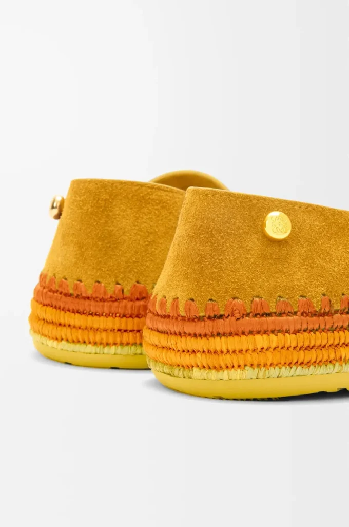 Rio-toffel i mocka och raffia Orange Rio-toffel i mocka och raffia Orange