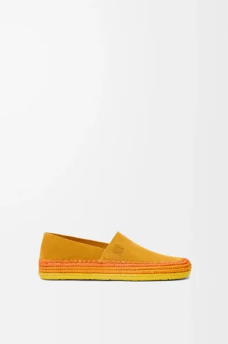 Rio tofflor i mocka och raffia Orange