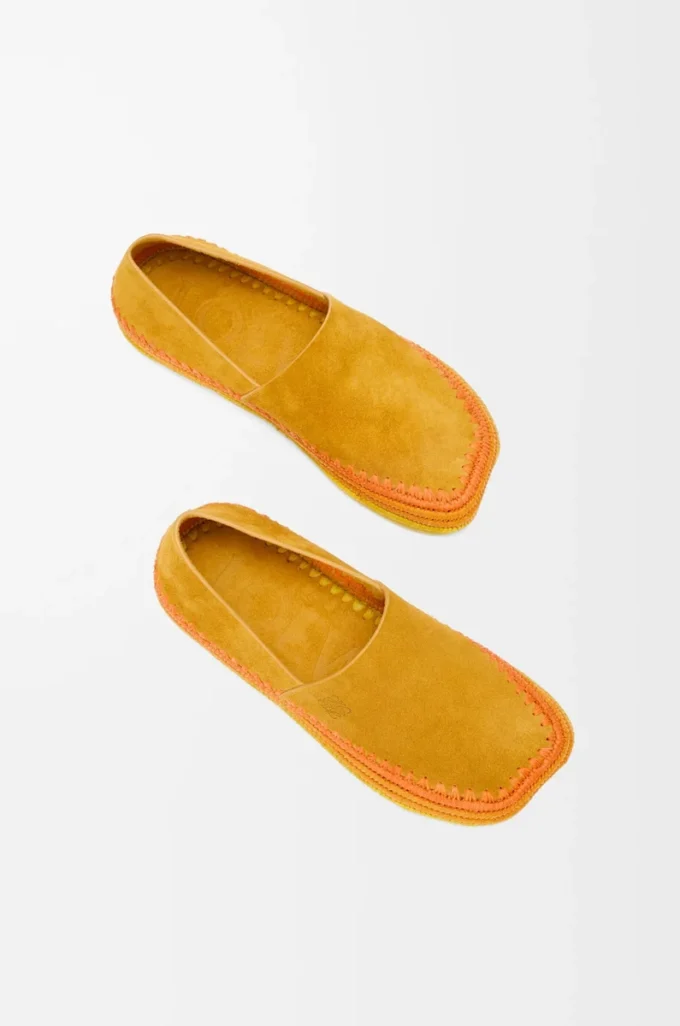 Rio tofflor i mocka och raffia Orange Rio tofflor i mocka och raffia Orange