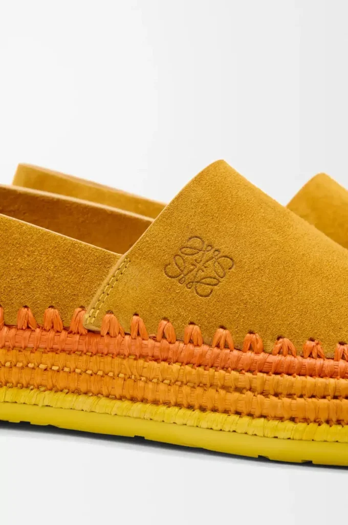 Rio tofflor i mocka och raffia Orange Rio tofflor i mocka och raffia Orange