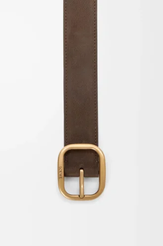 Rundat mjukt bälte i nubuck Tundra/Vintage Gold