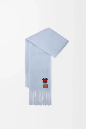 Scarf i mohair- och ullblandning Babyblå