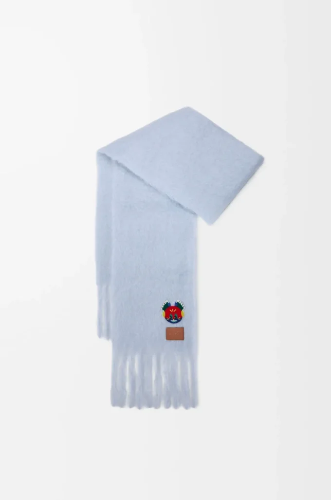 Scarf i mohair- och ullblandning Babyblå Scarf i mohair- och ullblandning Babyblå
