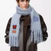 Scarf i mohair- och ullblandning Babyblå Scarf i mohair- och ullblandning Babyblå