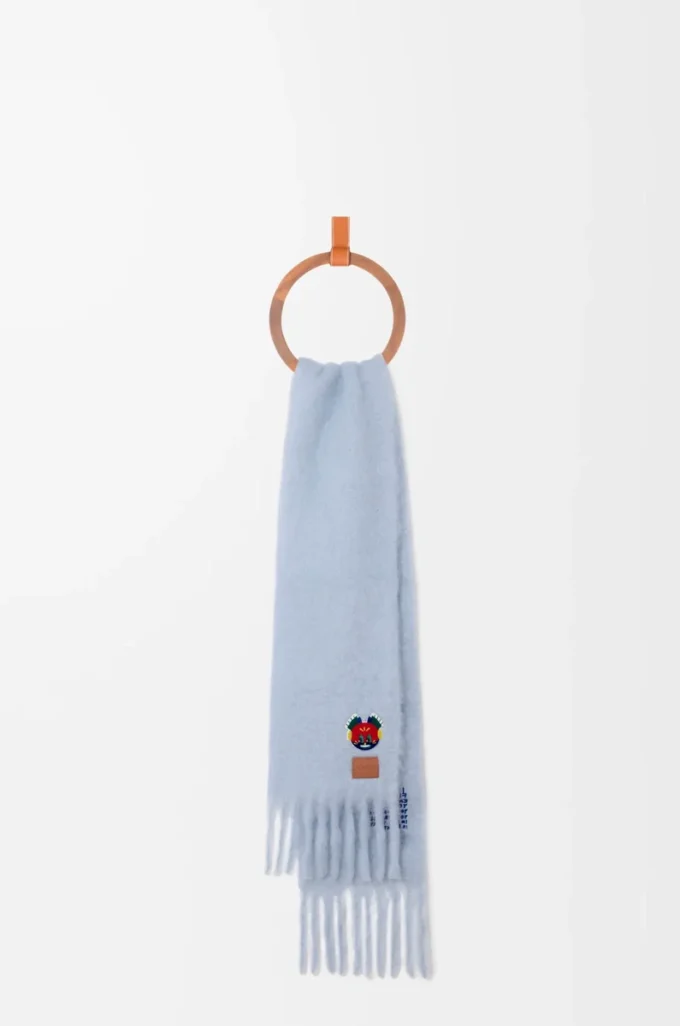 Scarf i mohair- och ullblandning Babyblå Scarf i mohair- och ullblandning Babyblå