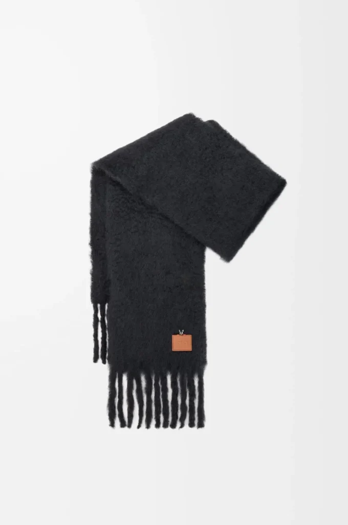 Scarf i mohair- och ullblandning Svart Scarf i mohair- och ullblandning Svart