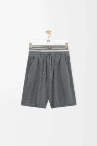 Shorts i ullblandning Grå melange/Vit Shorts i ullblandning Grå melange/Vit