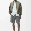 Shorts i ullblandning Grå melange/Vit Shorts i ullblandning Grå melange/Vit