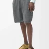 Shorts i ullblandning Grå melange/Vit Shorts i ullblandning Grå melange/Vit
