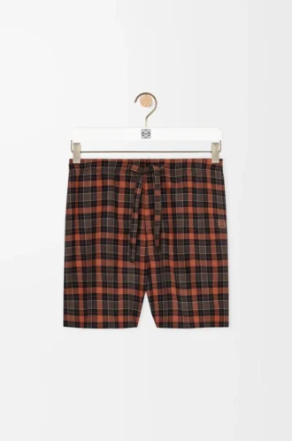 Shorts i ullblandning Orange/Svart
