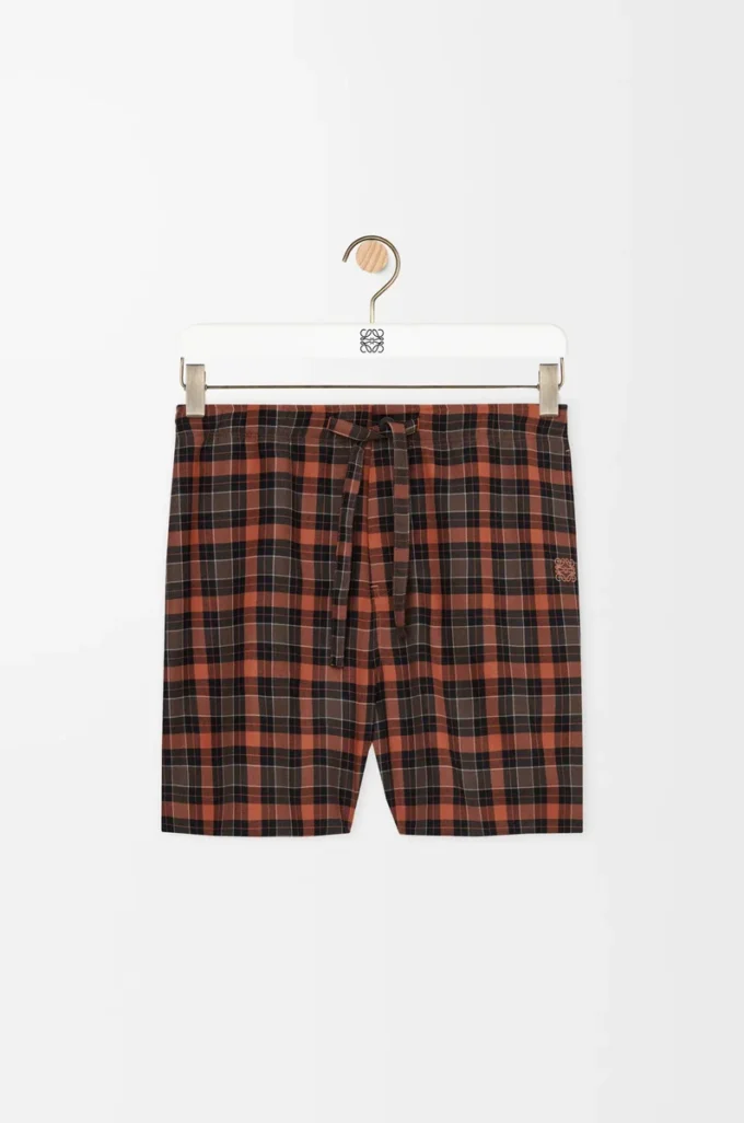 Shorts i ullblandning Orange/Svart