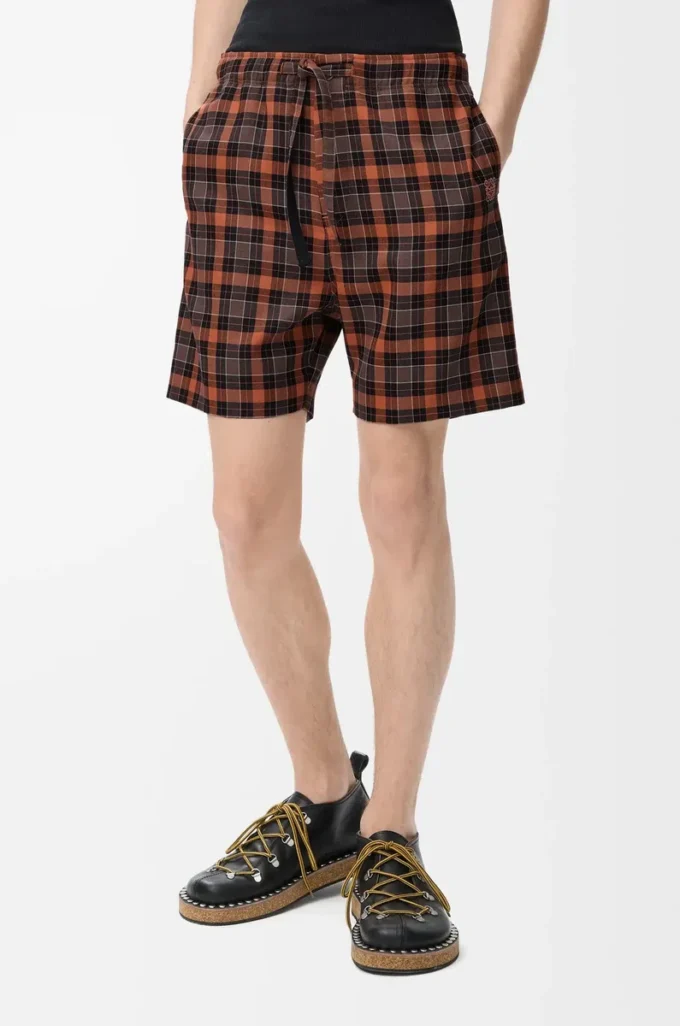 Shorts i ullblandning Orange/Svart