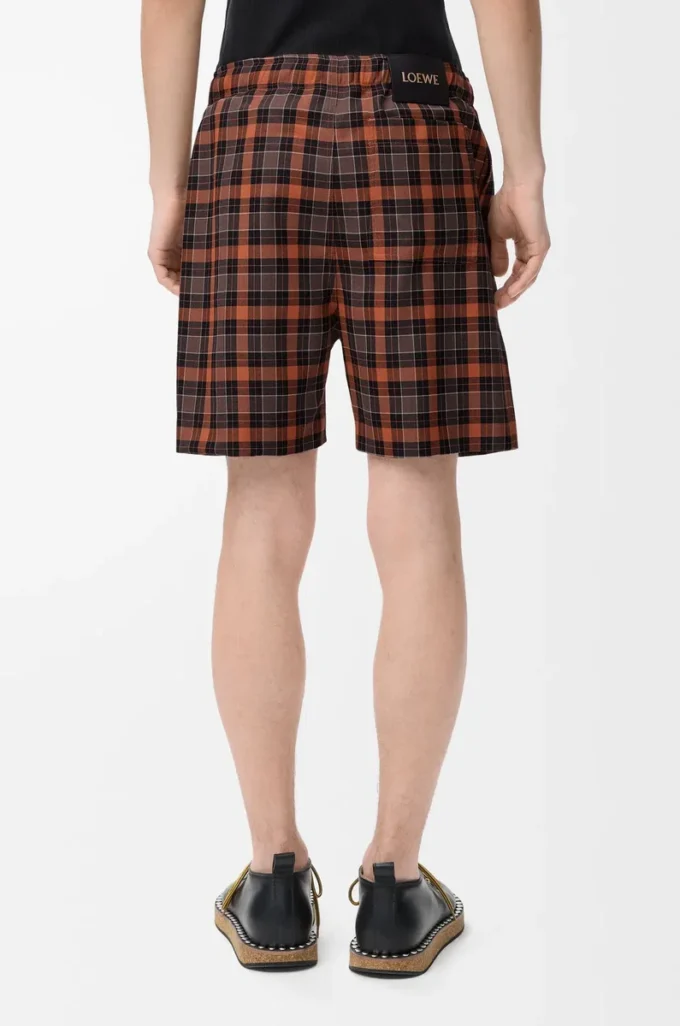 Shorts i ullblandning Orange/Svart