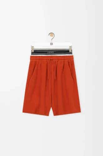 Shorts i ullblandning Orange/Vit Shorts i ullblandning Orange/Vit