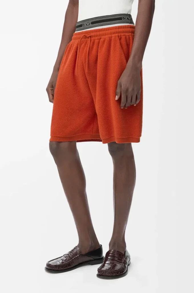 Shorts i ullblandning Orange/Vit Shorts i ullblandning Orange/Vit