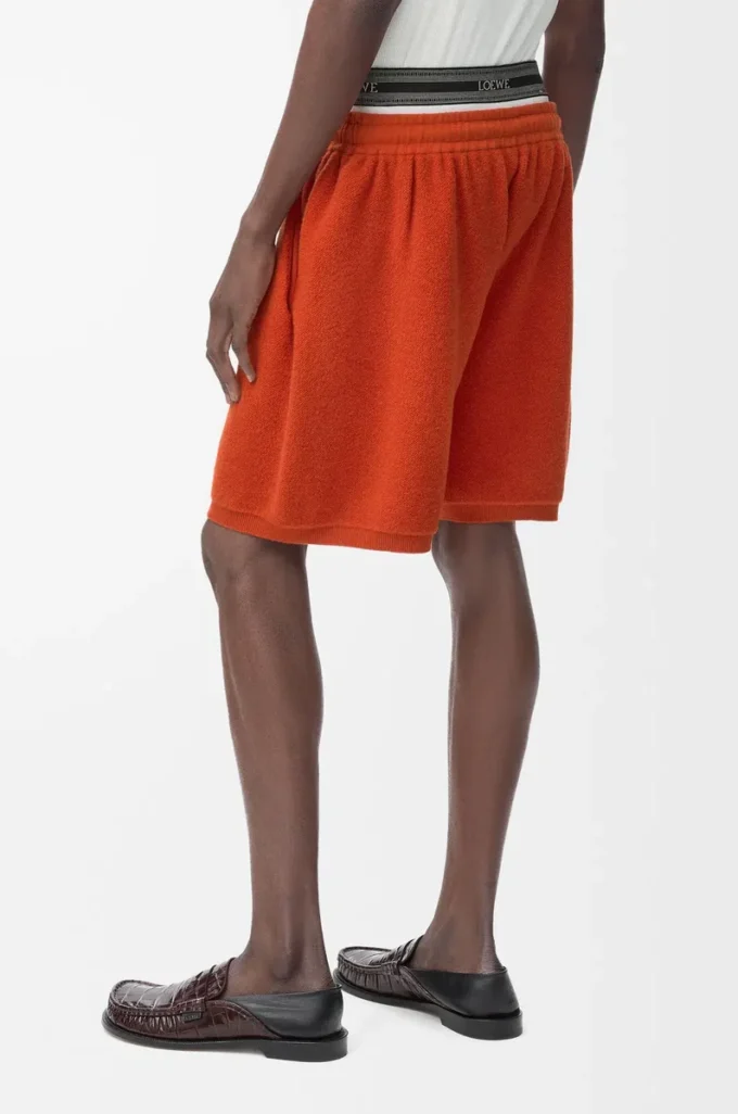 Shorts i ullblandning Orange/Vit Shorts i ullblandning Orange/Vit
