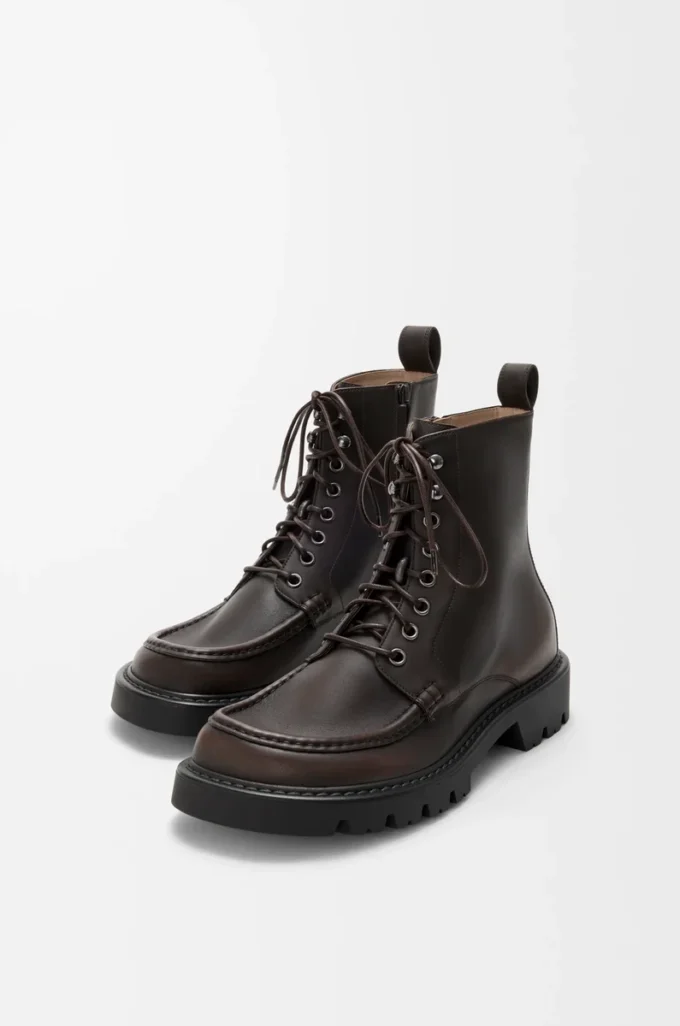 Sierra combat-ankelboots i borstat kalvskinn, mörkbruna Sierra combat-ankelboots i borstat kalvskinn, mörkbruna