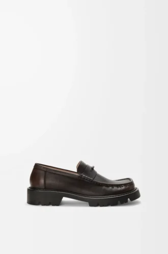 Sierra loafer i borstat kalvskinn Mörkbrun Sierra loafer i borstat kalvskinn Mörkbrun