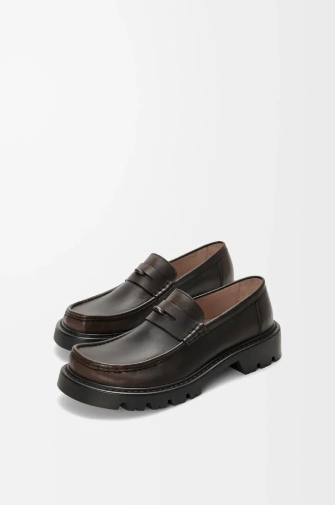 Sierra loafer i borstat kalvskinn Mörkbrun Sierra loafer i borstat kalvskinn Mörkbrun