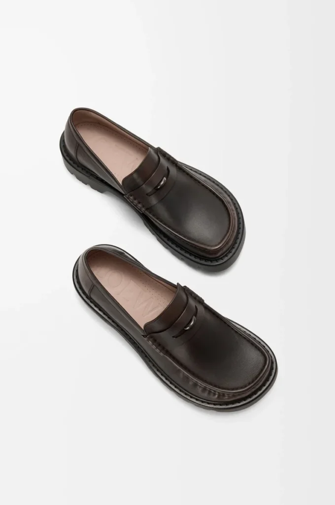 Sierra loafer i borstat kalvskinn Mörkbrun Sierra loafer i borstat kalvskinn Mörkbrun