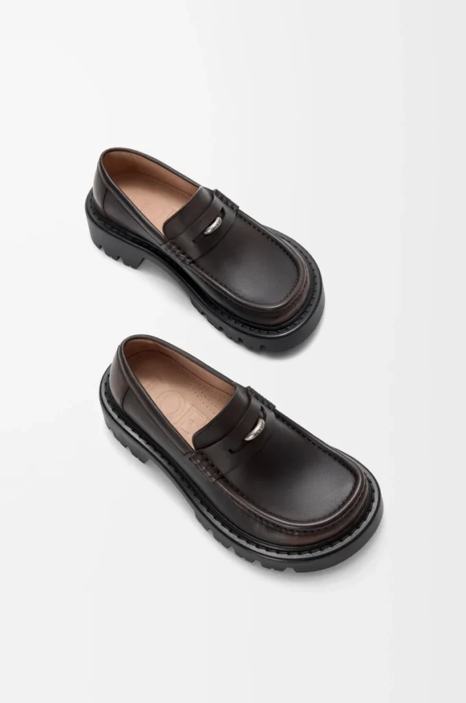 Sierra loafers i borstat kalvskinn, mörkbruna Sierra loafers i borstat kalvskinn, mörkbruna