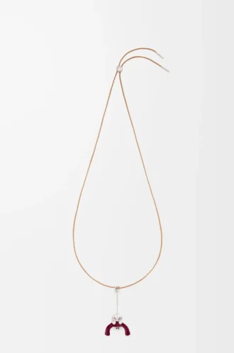 Sittande akrobat-hänge i sterlingsilver och kristaller Silver/Bourgogne