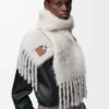 Sjal i mohair- och ullblandning Vit Sjal i mohair- och ullblandning Vit