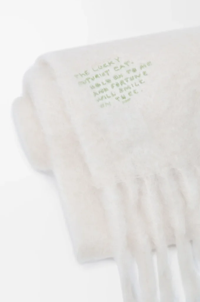 Sjal i mohair- och ullblandning Vit Sjal i mohair- och ullblandning Vit
