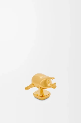 Skalbagge-brosch i mässing Guld