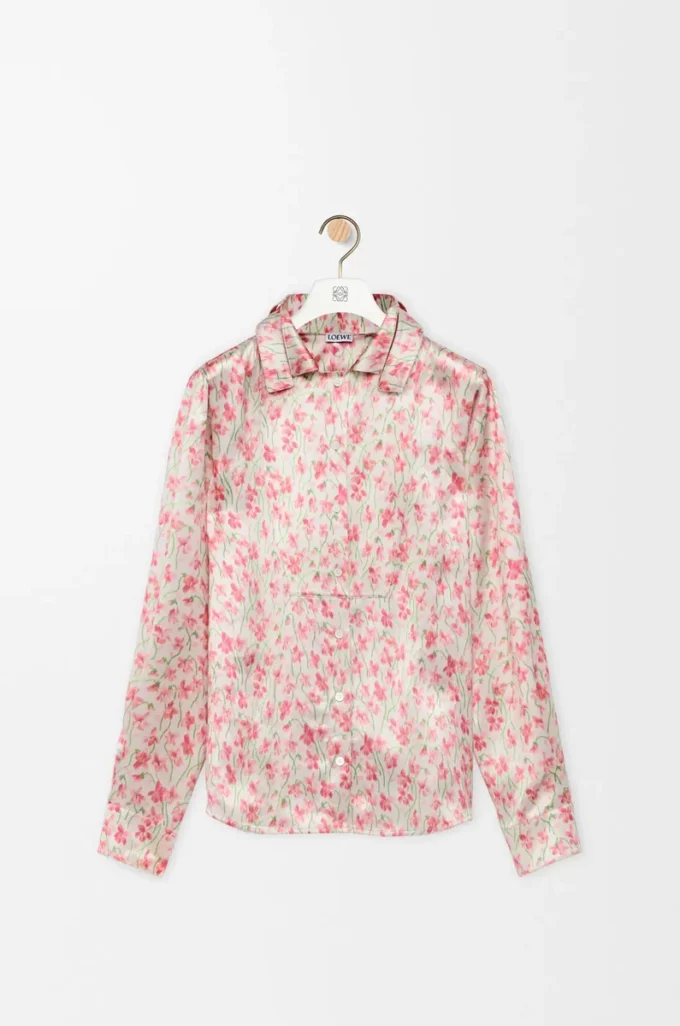 Skjorta i viskos, vit/rosa Skjorta i viskos, vit/rosa