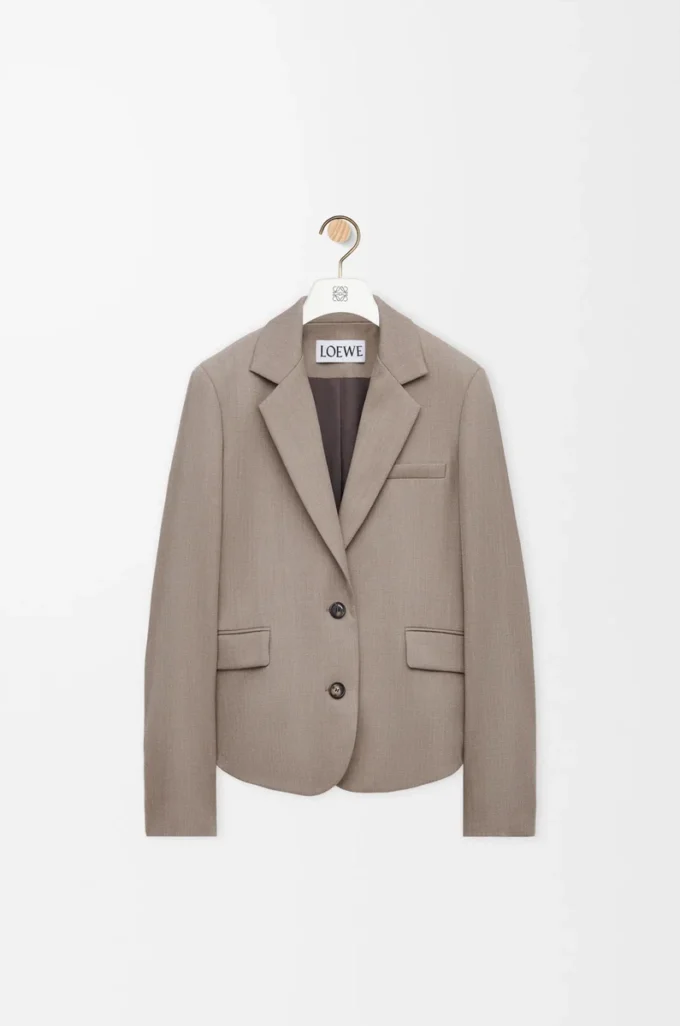 Skräddarsydd jacka i ull Beige Melange Skräddarsydd jacka i ull Beige Melange