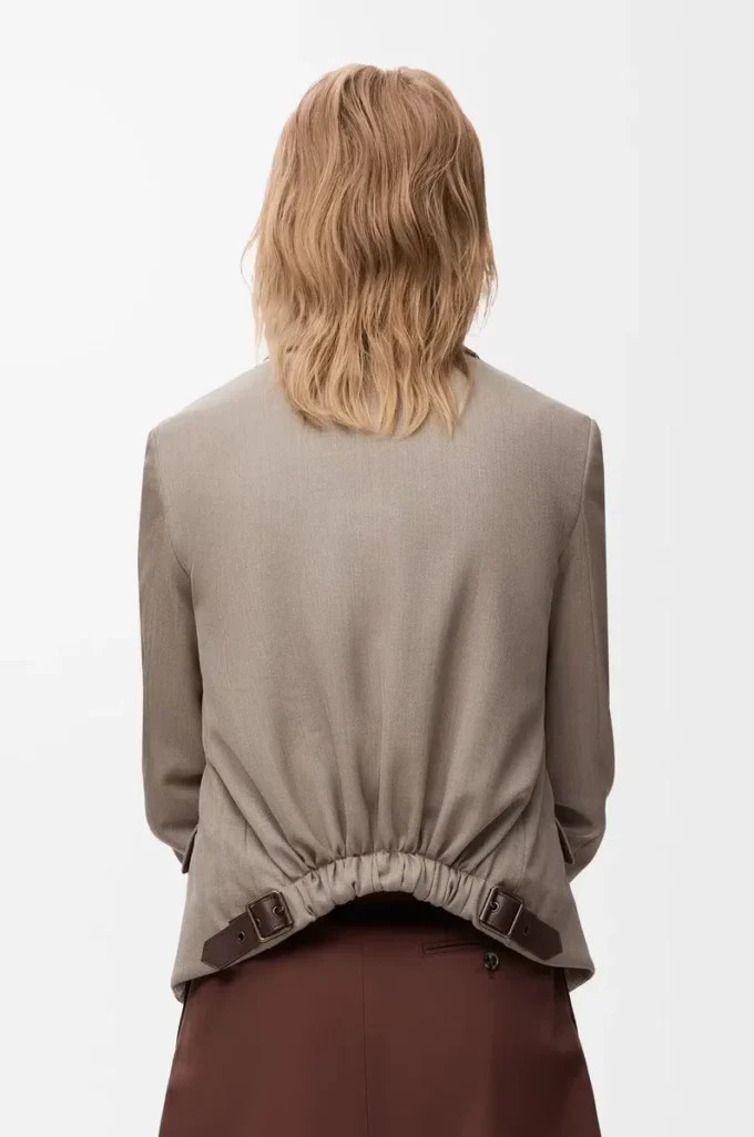 Skräddarsydd jacka i ull Beige Melange Skräddarsydd jacka i ull Beige Melange