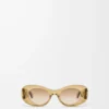 Snedställda Oval Maxi Anagram solglasögon Transparent Olive