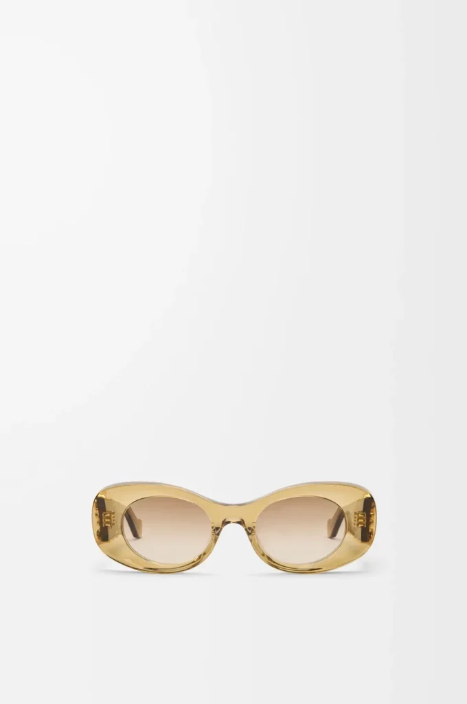 Snedställda Oval Maxi Anagram solglasögon Transparent Olive