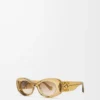 Snedställda Oval Maxi Anagram solglasögon Transparent Olive
