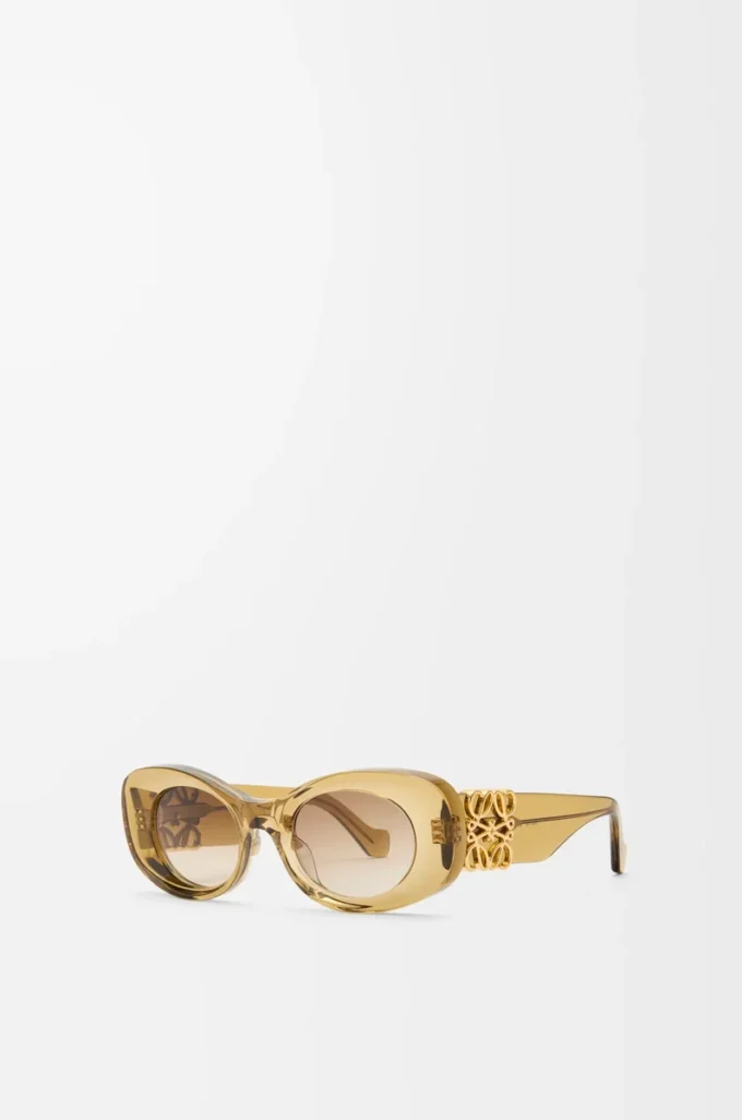 Snedställda Oval Maxi Anagram solglasögon Transparent Olive