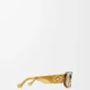 Snedställda Oval Maxi Anagram solglasögon Transparent Olive