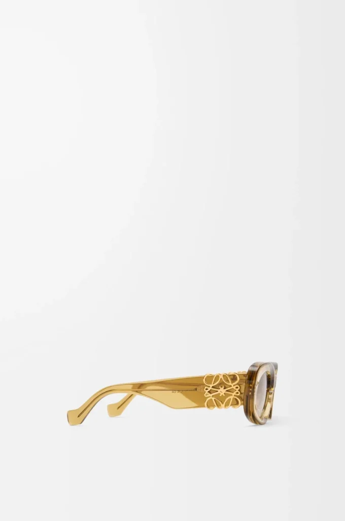 Snedställda Oval Maxi Anagram solglasögon Transparent Olive