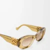 Snedställda Oval Maxi Anagram solglasögon Transparent Olive