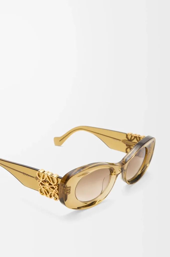 Snedställda Oval Maxi Anagram solglasögon Transparent Olive