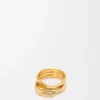 Staplad ring i sterlingsilver Guld Staplad ring i sterlingsilver Guld