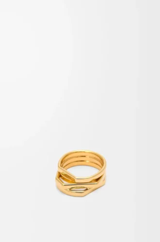 Staplad ring i sterlingsilver Guld