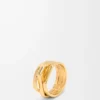 Staplad ring i sterlingsilver Guld Staplad ring i sterlingsilver Guld