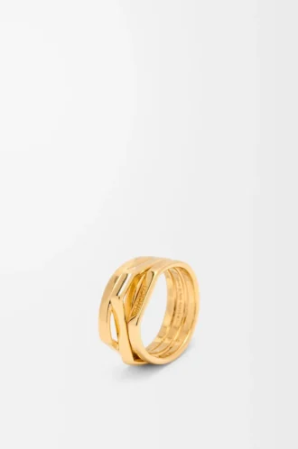 Staplad ring i sterlingsilver Guld