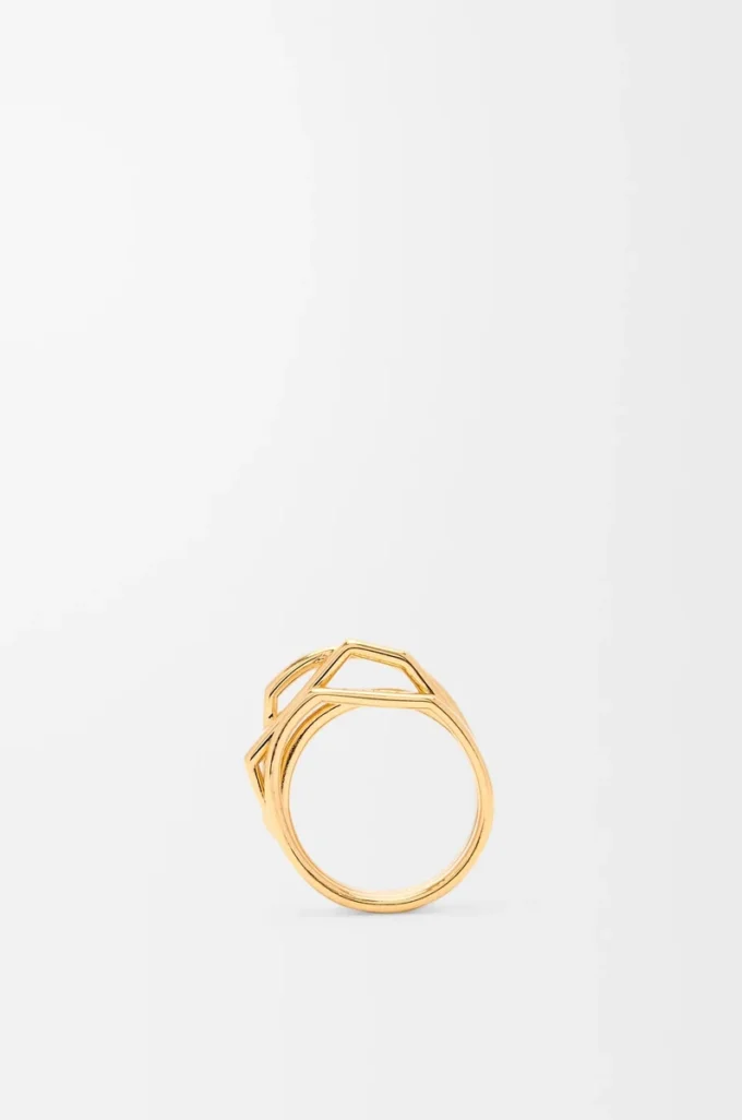 Staplad ring i sterlingsilver Guld Staplad ring i sterlingsilver Guld