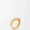 Staplad ring i sterlingsilver och emalj Guld/Elfenben